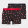 Pier One Hombre VALENTINE'S HEARTS BOXERS 2PACK - Culotte - Black/red