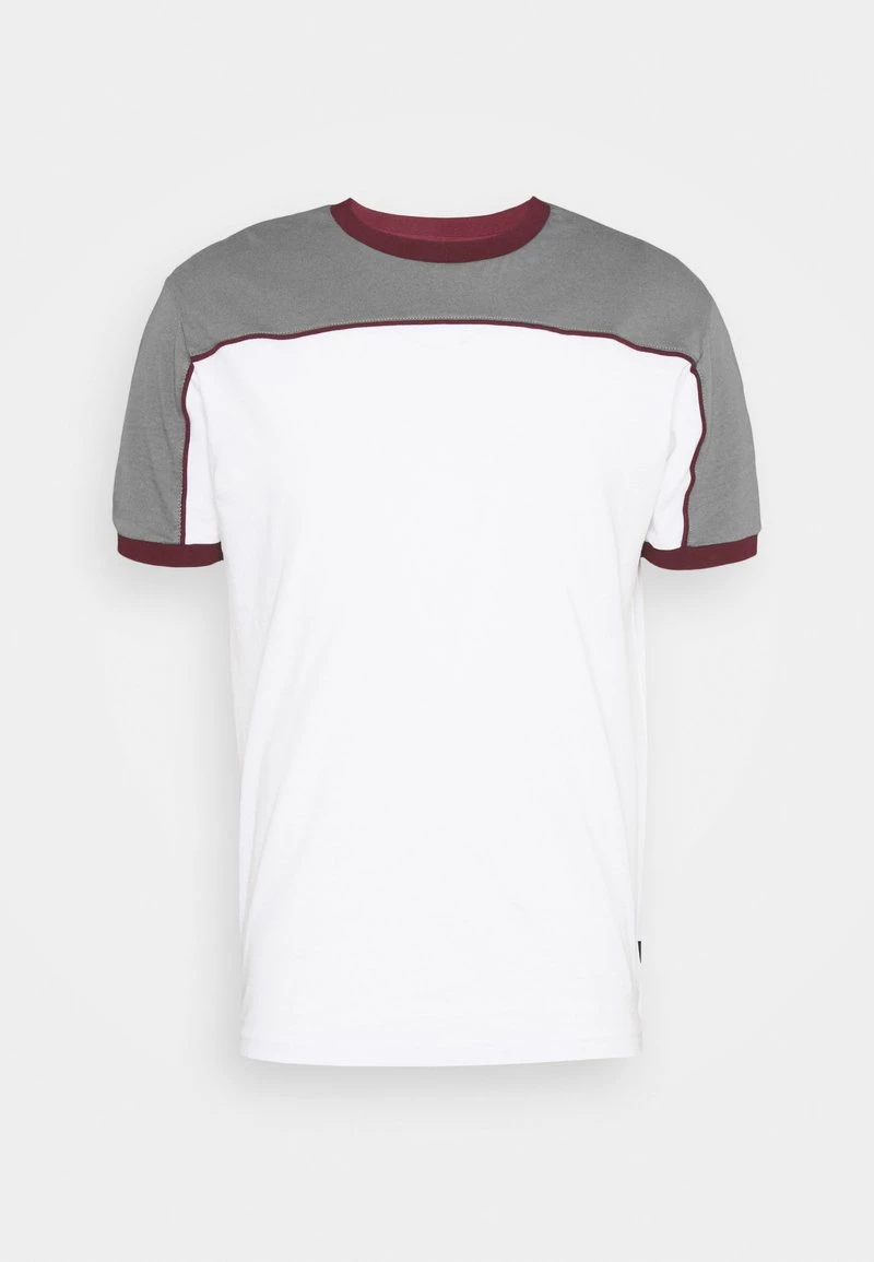 Pier One Hombre Camiseta Estampada - Grey/white/bordeaux - Imagen 6