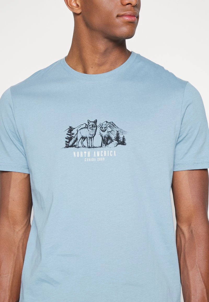 Pier One GRAPHIC T-SHIRT - Camiseta Estampada - Dark Blue, Hombre - Imagen 9