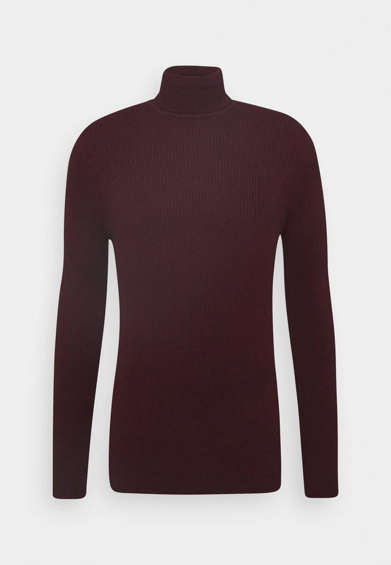 Pier One MUSCLE FIT TURTLE - Jersey De Punto - Mottled Bordeaux, Hombre - Imagen 5