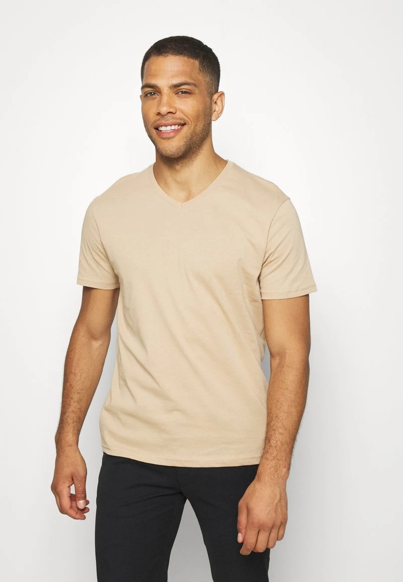 Pier One Hombre 3 PACK - Camiseta Básica - Khaki/tan/dark Blue - Imagen 2