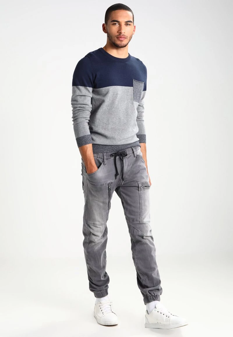 Pier One Jersey De Punto - Mottled Grey/dark Blue, Hombre - Imagen 2