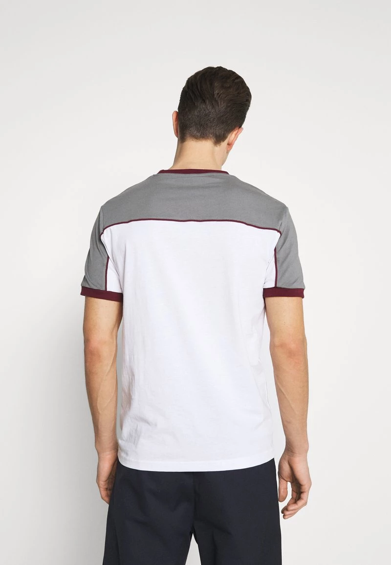 Pier One Hombre Camiseta Estampada - Grey/white/bordeaux - Imagen 3