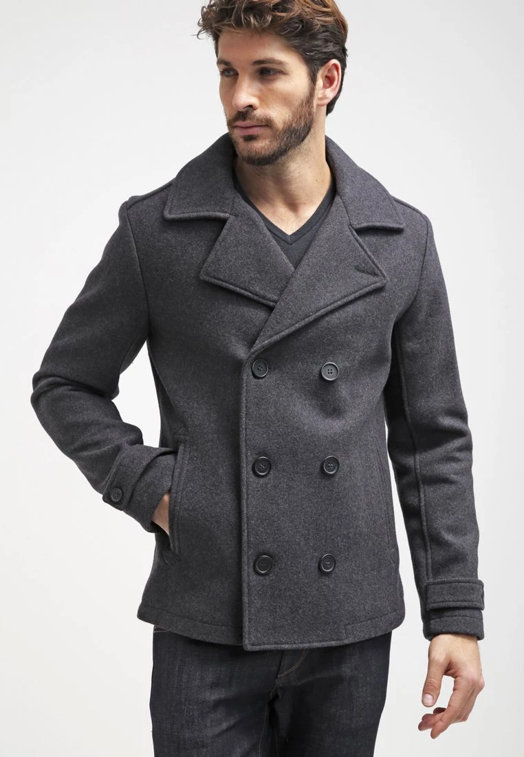 Pier One Abrigo Corto - Dark Grey, Hombre