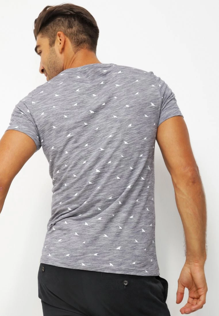 Pier One Hombre Camiseta Estampada - Dark Blue Melange - Imagen 3