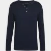 Pier One Hombre Camiseta De Manga Larga - Navy