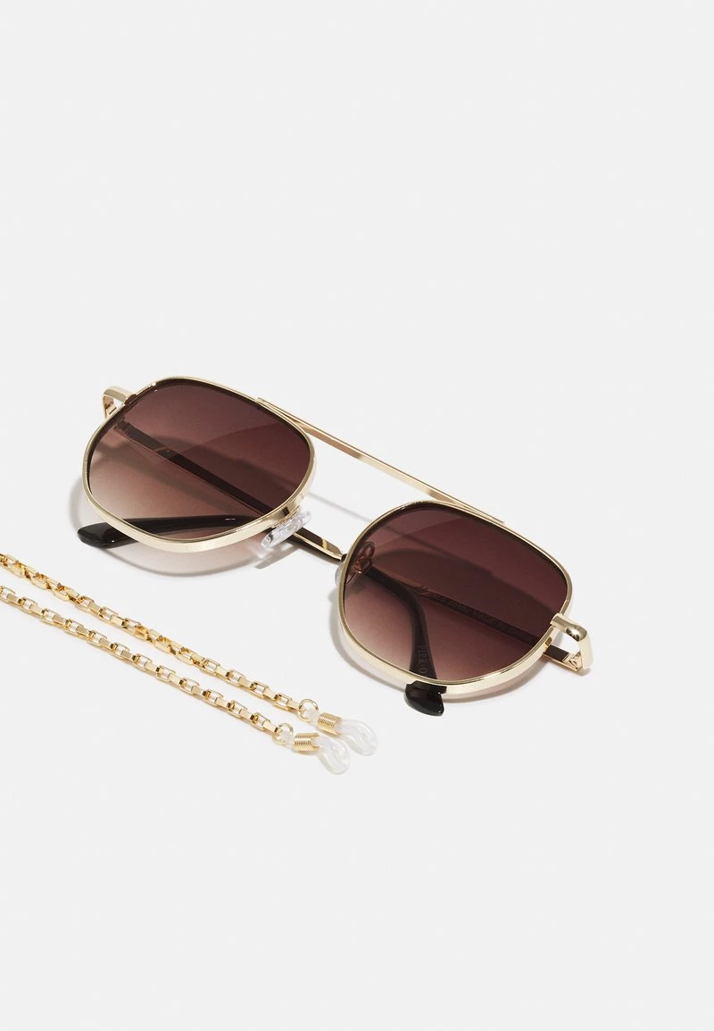 Pier One Unisexo WITH CHAIN SET UNISEX - Gafas De Sol - Brown - Imagen 3