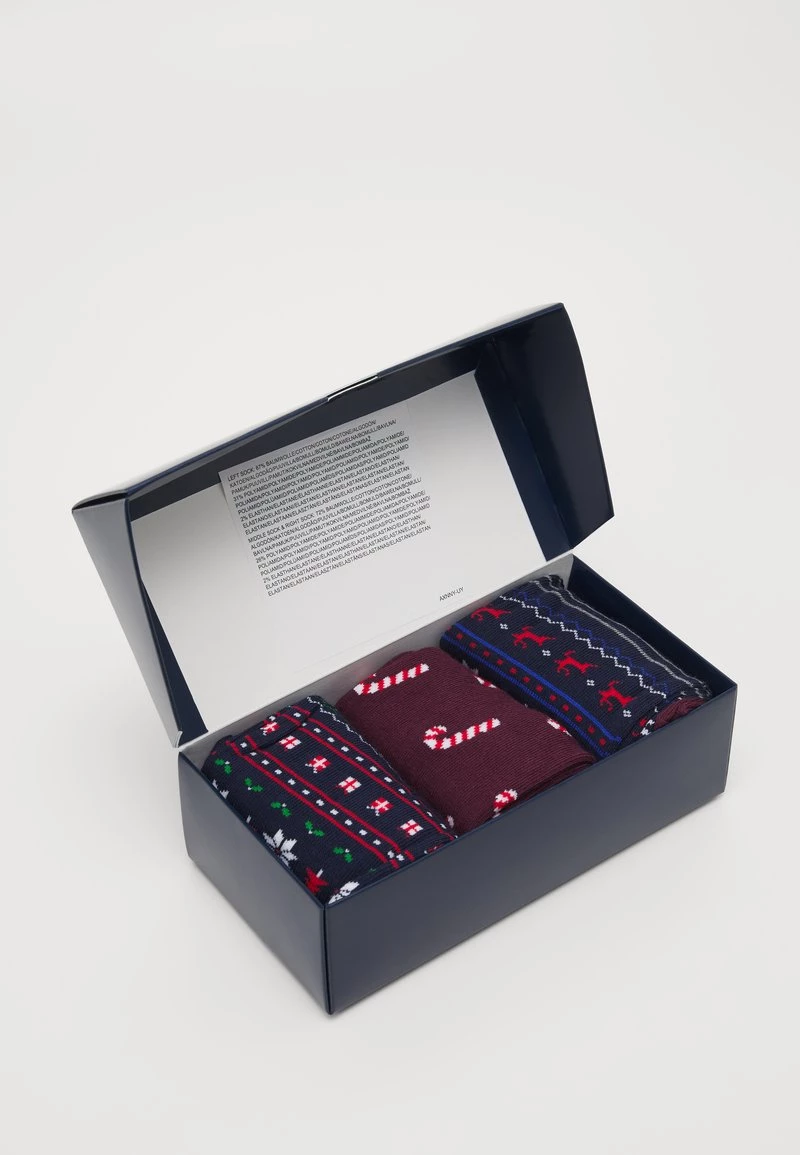 Pier One Hombre XMAS GIFT BOX 3 PACK - Calcetines - Dark Blue/bordeaux/red - Imagen 2