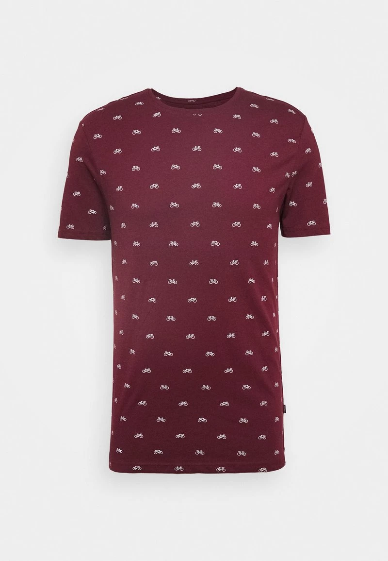 Pier One Hombre Camiseta Estampada - Bordeaux - Imagen 4